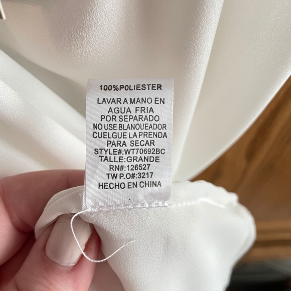 Womens White or Ivory Flowy Tank Top with Sparkle - Picture 6 of 7